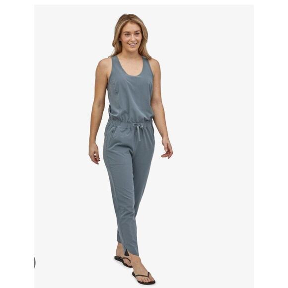 Patagonia Women's Plume Gray Fleetwith Jumpsuit Sleeveless Lightweight Size XL - Picture 1 of 13